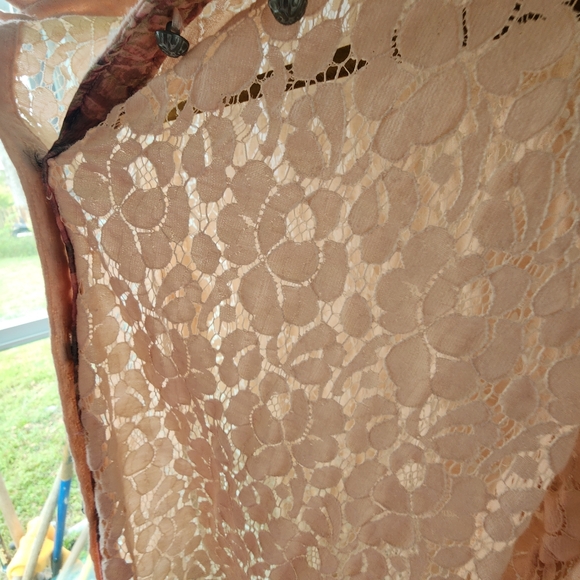 Soft Surroundings Aurelie Dip Dye Eyelet Ombre Lace Button Down Tunic Size Large - Picture 12 of 16